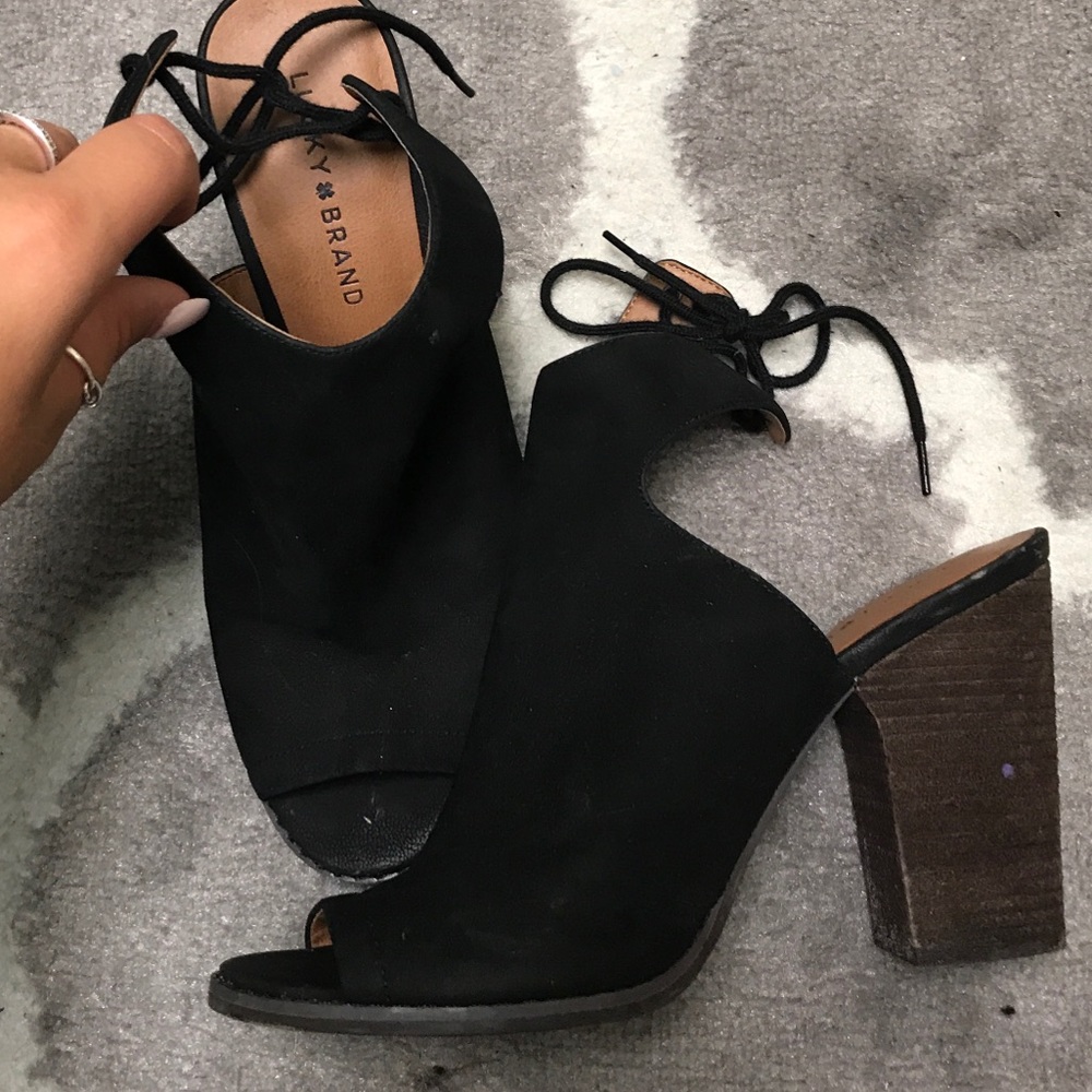 Lucky Brand peep toe wedge